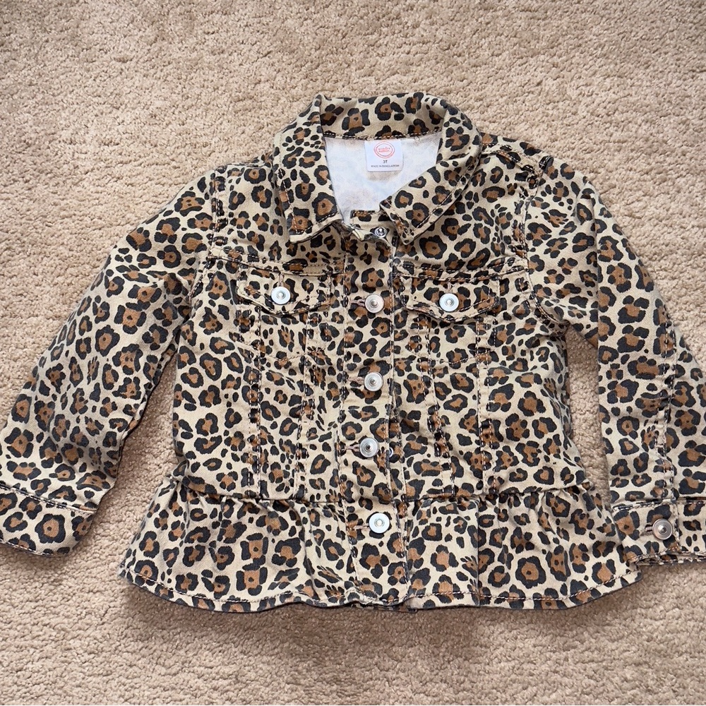 Leopard Jean Jacket Toddler Girl